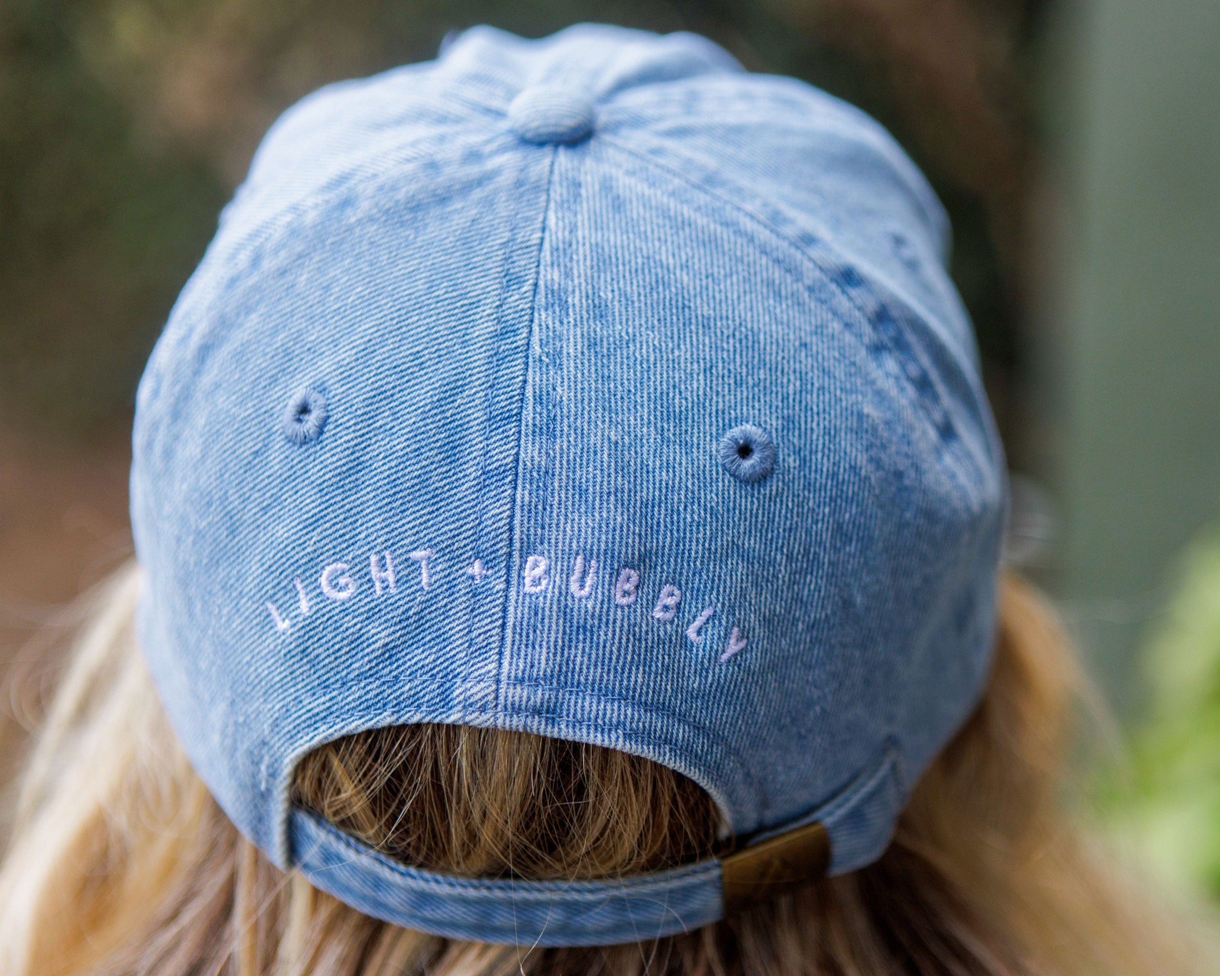 Light denim baseball cap on sale